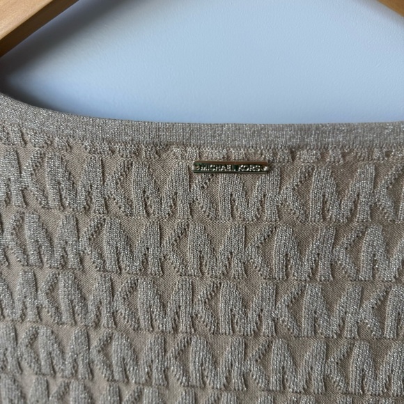 Michael Kors Women’s Metallic Gold Jacquard Sleeveless Tank Top Size XL - Picture 4 of 4